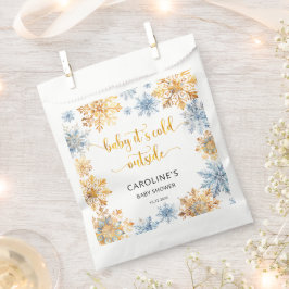 Es ist kalt draußen Golden Snowflakes Baby Geschenktütchen