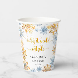 Es ist kalt draußen Golden Snowflakes Baby Pappbecher