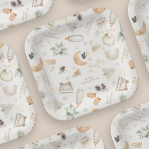 Es ist kalt draußen neutrale Winter Baby Dusche Pappteller