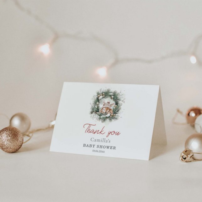 Es ist kalt draußen, Niedliche Hirschbaby-Dusche Dankeskarte (Von Creator hochgeladen)