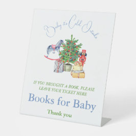 Es ist kalt draußen Weihnachtsbücher für Babydusch Sockelschild