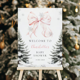 Es ist kalt im Freien Pink Bow Baby Dusche Willkom