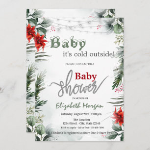 Es ist kalte Außendusche von Poinsettia Branches B Einladung