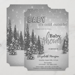 Es ist kalte Outside Pine Trees Baby Dusche Einladung