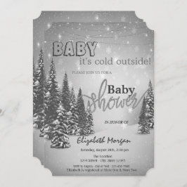 Es ist kalte Outside Pine Trees Baby Dusche Einladung