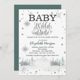 Es ist kalte Outside Snowflakes Forest Baby Dusche Einladung