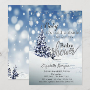 Es ist kalte Outside Winter Pine Tree Baby Dusche Einladung