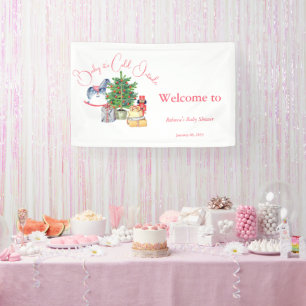 Es ist kalte Outside Winter Pink Girl Baby Dusche Banner