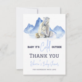 Es ist kalte Outside Winter Polar Bear Baby Dusche Dankeskarte