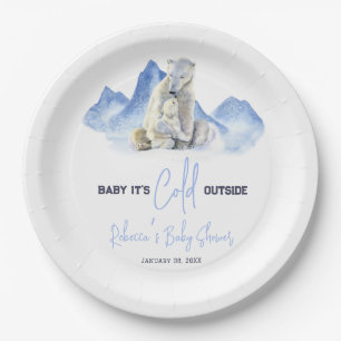Es ist kalte Outside Winter Polar Bear Baby Dusche Pappteller