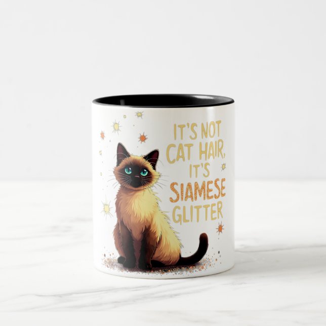 Es ist kein Katzenhaar, es ist siamesischer Glitze Zweifarbige Tasse (Mittel)