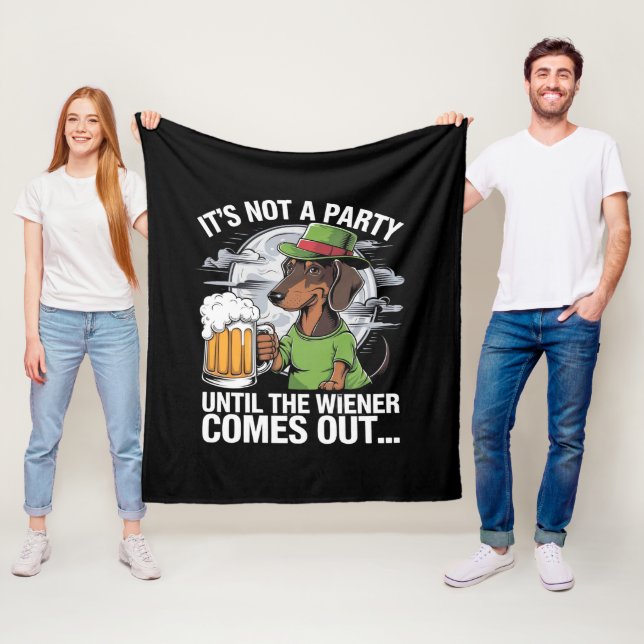 Es ist kein Party bis die Dackel Irish Beer Dackel Fleecedecke (Beispiel)