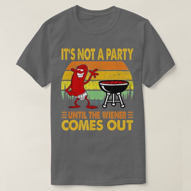 Es ist kein Party bis die Dackel kommt Hot Dog T-Shirt (Design vorne)