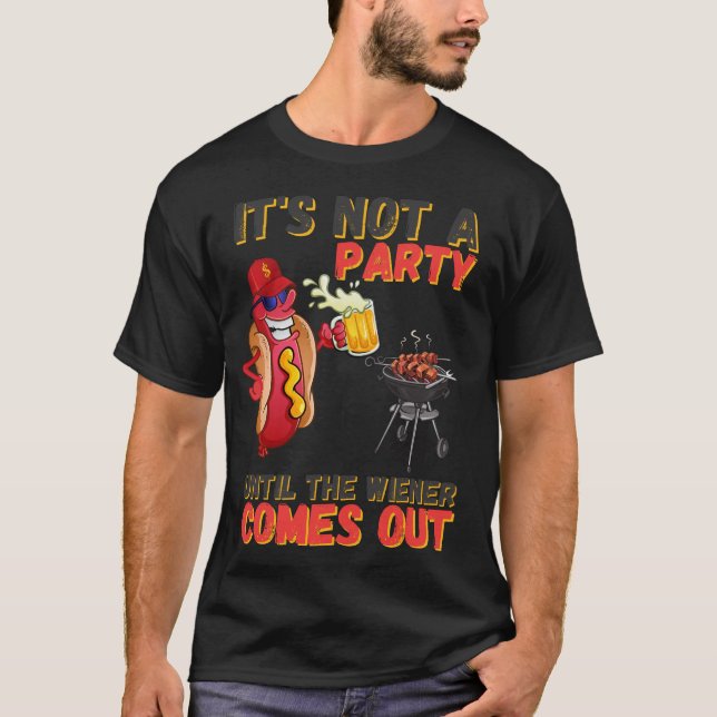Es ist kein Party, bis die Dackel rauskommt, lusti T-Shirt (Vorderseite)