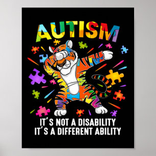 Es ist keine Behinderung Tiger Autismus Bewusstsei Poster