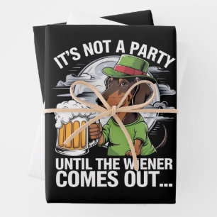 Es ist keine Party, bis Dachshund Irish Beer Wiene Geschenkpapier Set