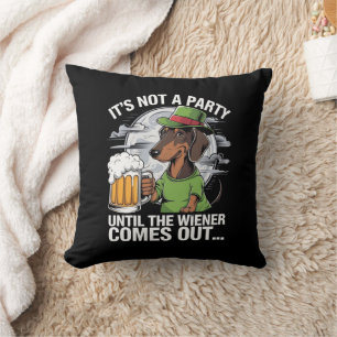 Es ist keine Party, bis Dachshund Irish Beer Wiene Kissen