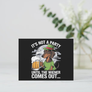 Es ist keine Party, bis Dachshund Irish Beer Wiene Postkarte