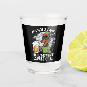 Es ist keine Party, bis Dachshund Irish Beer Wiene Schnapsglas