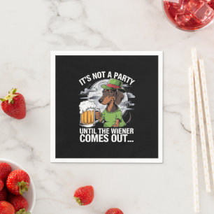 Es ist keine Party, bis Dachshund Irish Beer Wiene Serviette