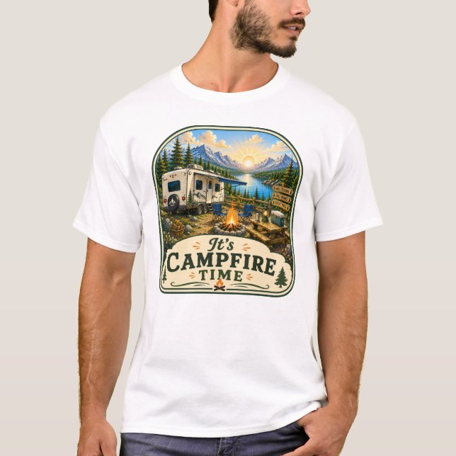 Es ist Lagerfeuer-Zeit T-Shirt (Vorderseite)