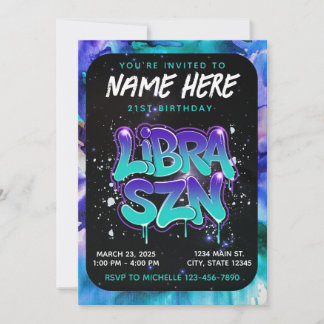 Es ist Libra-Saison Zodiac Geburtstagseinladung Einladung