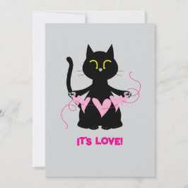 ES IST LIEBE! - Funny Black Cat Grußkarte Feiertagskarte