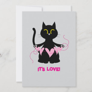 ES IST LIEBE! - Funny Black Cat Grußkarte Feiertagskarte