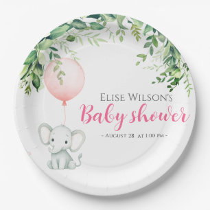 Es ist Mädchen! Niedliches kleines Elefantenbaby m Pappteller