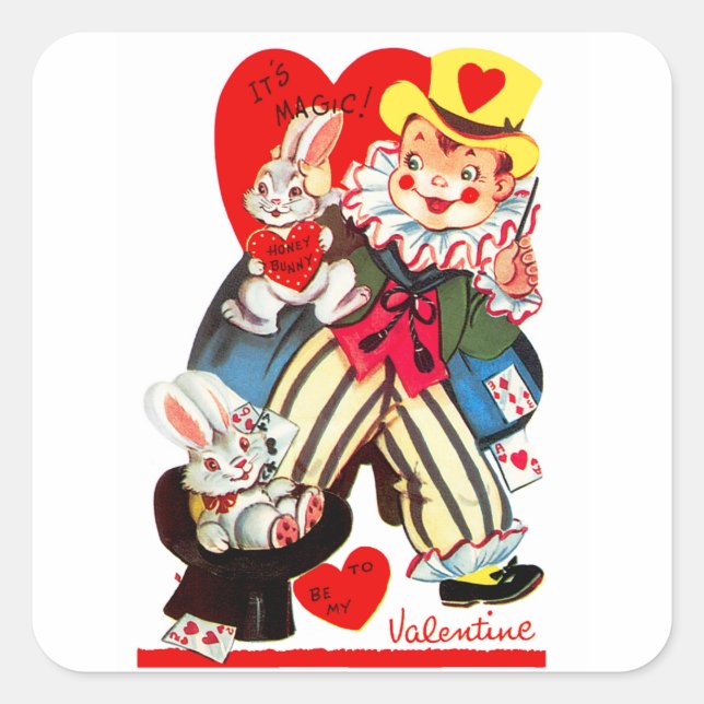 Es ist Magic Honey Bunny Quadratischer Aufkleber (Vorderseite)