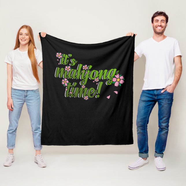 Es ist Mahjong Time Game Mahjong Player Games Fleecedecke (Beispiel)