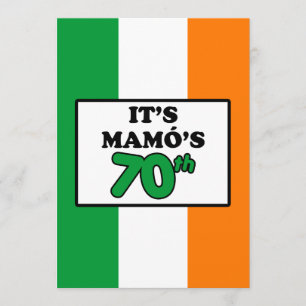 Es ist Mamos 70. Geburtstags-irische Flagge Einladung