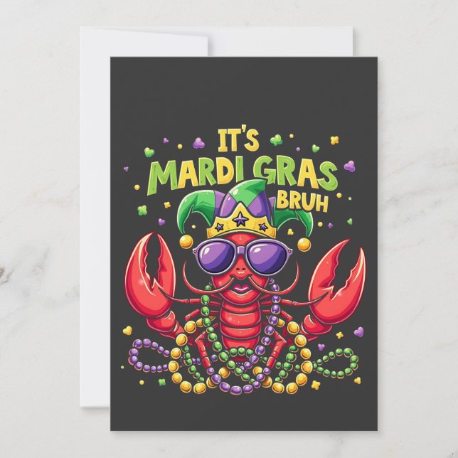 Es ist Mardi Gras Bruh Funny Shrimp New Orleans Einladung (Vorderseite)