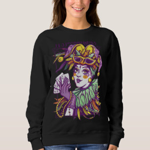 Es ist Mardi Gras Frau Jester Hat Parade Beads Mas Sweatshirt