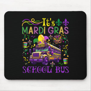 Es ist Mardi Gras School Busfahrer Team Costume Ma Mousepad