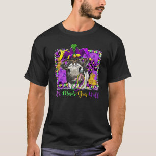 Es ist Mardi Gras Y'all Leopard Western Färse Kuh  T-Shirt