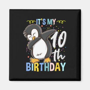 Es ist mein 10. Geburtstag Dabbing Pinguin Magnet
