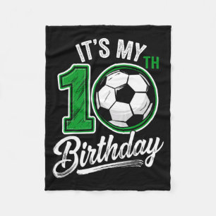 Es ist mein 10. Geburtstag Fußball 10 Jahre alter Fleecedecke