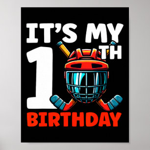 Es ist mein 10. Geburtstag Hockeyspieler 10 Jahre  Poster