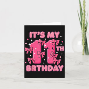 Es ist mein 11. Geburtstag Coquette Bow Girl Cute Karte