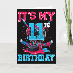 Es ist mein 11. Geburtstag Hockey 11 Jahre altes E Karte