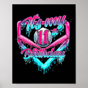 Es ist mein 11. Geburtstag Junge Bysebyll Drip 11 Poster