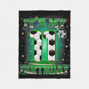 Es ist mein 11. Geburtstag Junge Fußball 11 Jahre Fleecedecke