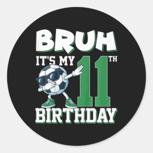 Es ist mein 11. Geburtstag Junge Fußball Footbyll Runder Aufkleber