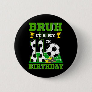 Es ist mein 11. Geburtstag Jungen-Fußball-Themenpa Button