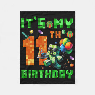 Es ist mein 11. Geburtstag Pixel-Nummer Videospiel Fleecedecke