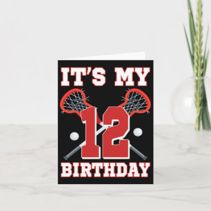 Es ist mein 12. Geburtstag 12 Jahre alter Lacrosse Karte