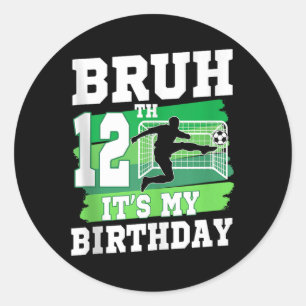Es ist mein 12. Geburtstag Jungen-Fußballparty 12 Runder Aufkleber