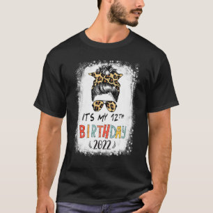 Es ist mein 12. Geburtstag Mädchen Leopard Messy B T-Shirt