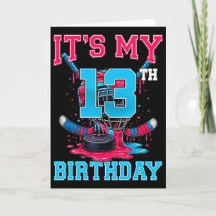 Es ist mein 13. Geburtstag Hockey 13 Jahre alte Ei Karte